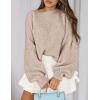 imagePRETTYGARDEN Sweaters for Women 2026 Fall Chunky Knit Long Sleeve Crew Neck Oversized Pullover Tops Winter Fashion ClothingBeige