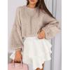 imagePRETTYGARDEN Sweaters for Women 2026 Fall Chunky Knit Long Sleeve Crew Neck Oversized Pullover Tops Winter Fashion ClothingBeige