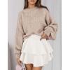imagePRETTYGARDEN Sweaters for Women 2026 Fall Chunky Knit Long Sleeve Crew Neck Oversized Pullover Tops Winter Fashion ClothingBeige
