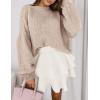 imagePRETTYGARDEN Sweaters for Women 2026 Fall Chunky Knit Long Sleeve Crew Neck Oversized Pullover Tops Winter Fashion ClothingBeige