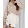 imagePRETTYGARDEN Sweaters for Women 2026 Fall Chunky Knit Long Sleeve Crew Neck Oversized Pullover Tops Winter Fashion ClothingBeige