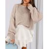 imagePRETTYGARDEN Sweaters for Women 2026 Fall Chunky Knit Long Sleeve Crew Neck Oversized Pullover Tops Winter Fashion ClothingBeige