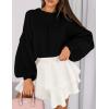 imagePRETTYGARDEN Sweaters for Women 2026 Fall Chunky Knit Long Sleeve Crew Neck Oversized Pullover Tops Winter Fashion ClothingBlack