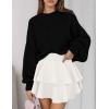 imagePRETTYGARDEN Sweaters for Women 2026 Fall Chunky Knit Long Sleeve Crew Neck Oversized Pullover Tops Winter Fashion ClothingBlack