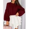 imagePRETTYGARDEN Sweaters for Women 2026 Fall Chunky Knit Long Sleeve Crew Neck Oversized Pullover Tops Winter Fashion ClothingBurgundy