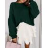 imagePRETTYGARDEN Sweaters for Women 2026 Fall Chunky Knit Long Sleeve Crew Neck Oversized Pullover Tops Winter Fashion ClothingDark Green