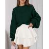 imagePRETTYGARDEN Sweaters for Women 2026 Fall Chunky Knit Long Sleeve Crew Neck Oversized Pullover Tops Winter Fashion ClothingDark Green