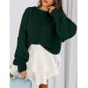 imagePRETTYGARDEN Sweaters for Women 2026 Fall Chunky Knit Long Sleeve Crew Neck Oversized Pullover Tops Winter Fashion ClothingDark Green