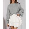 imagePRETTYGARDEN Sweaters for Women 2026 Fall Chunky Knit Long Sleeve Crew Neck Oversized Pullover Tops Winter Fashion ClothingGrey