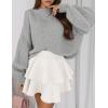imagePRETTYGARDEN Sweaters for Women 2026 Fall Chunky Knit Long Sleeve Crew Neck Oversized Pullover Tops Winter Fashion ClothingGrey