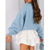 imagePRETTYGARDEN Sweaters for Women 2026 Fall Chunky Knit Long Sleeve Crew Neck Oversized Pullover Tops Winter Fashion ClothingLight Blue