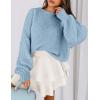 imagePRETTYGARDEN Sweaters for Women 2026 Fall Chunky Knit Long Sleeve Crew Neck Oversized Pullover Tops Winter Fashion ClothingLight Blue