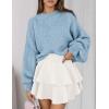 imagePRETTYGARDEN Sweaters for Women 2026 Fall Chunky Knit Long Sleeve Crew Neck Oversized Pullover Tops Winter Fashion ClothingLight Blue