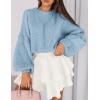 imagePRETTYGARDEN Sweaters for Women 2026 Fall Chunky Knit Long Sleeve Crew Neck Oversized Pullover Tops Winter Fashion ClothingLight Blue