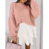imagePRETTYGARDEN Sweaters for Women 2026 Fall Chunky Knit Long Sleeve Crew Neck Oversized Pullover Tops Winter Fashion ClothingLight Pink