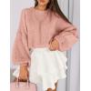imagePRETTYGARDEN Sweaters for Women 2026 Fall Chunky Knit Long Sleeve Crew Neck Oversized Pullover Tops Winter Fashion ClothingLight Pink