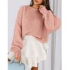 imagePRETTYGARDEN Sweaters for Women 2026 Fall Chunky Knit Long Sleeve Crew Neck Oversized Pullover Tops Winter Fashion ClothingLight Pink