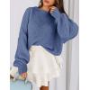 imagePRETTYGARDEN Sweaters for Women 2026 Fall Chunky Knit Long Sleeve Crew Neck Oversized Pullover Tops Winter Fashion ClothingMist Blue