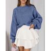 imagePRETTYGARDEN Sweaters for Women 2026 Fall Chunky Knit Long Sleeve Crew Neck Oversized Pullover Tops Winter Fashion ClothingMist Blue