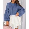 imagePRETTYGARDEN Sweaters for Women 2026 Fall Chunky Knit Long Sleeve Crew Neck Oversized Pullover Tops Winter Fashion ClothingMist Blue