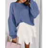 imagePRETTYGARDEN Sweaters for Women 2026 Fall Chunky Knit Long Sleeve Crew Neck Oversized Pullover Tops Winter Fashion ClothingMist Blue