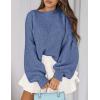 imagePRETTYGARDEN Sweaters for Women 2026 Fall Chunky Knit Long Sleeve Crew Neck Oversized Pullover Tops Winter Fashion ClothingMist Blue