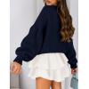 imagePRETTYGARDEN Sweaters for Women 2026 Fall Chunky Knit Long Sleeve Crew Neck Oversized Pullover Tops Winter Fashion ClothingNavy Blue