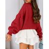 imagePRETTYGARDEN Sweaters for Women 2026 Fall Chunky Knit Long Sleeve Crew Neck Oversized Pullover Tops Winter Fashion ClothingRed