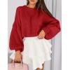 imagePRETTYGARDEN Sweaters for Women 2026 Fall Chunky Knit Long Sleeve Crew Neck Oversized Pullover Tops Winter Fashion ClothingRed