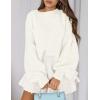 imagePRETTYGARDEN Sweaters for Women 2026 Fall Chunky Knit Long Sleeve Crew Neck Oversized Pullover Tops Winter Fashion ClothingWhite