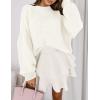 imagePRETTYGARDEN Sweaters for Women 2026 Fall Chunky Knit Long Sleeve Crew Neck Oversized Pullover Tops Winter Fashion ClothingWhite