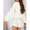 imagePRETTYGARDEN Sweaters for Women 2026 Fall Chunky Knit Long Sleeve Crew Neck Oversized Pullover Tops Winter Fashion ClothingWhite