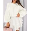 imagePRETTYGARDEN Sweaters for Women 2026 Fall Chunky Knit Long Sleeve Crew Neck Oversized Pullover Tops Winter Fashion ClothingWhite