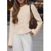 imagePRETTYGARDEN Women Blazers Business Casual Outfits 2026 Fall Fashion Long Sleeve Professional Office Work Suit Jacket ClothesBeige
