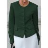 imagePRETTYGARDEN Women Blazers Business Casual Outfits 2026 Fall Fashion Long Sleeve Professional Office Work Suit Jacket ClothesDark Green