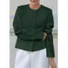 imagePRETTYGARDEN Women Blazers Business Casual Outfits 2026 Fall Fashion Long Sleeve Professional Office Work Suit Jacket ClothesDark Green