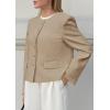 imagePRETTYGARDEN Women Blazers Business Casual Outfits 2026 Fall Fashion Long Sleeve Professional Office Work Suit Jacket ClothesLight Khaki