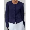 imagePRETTYGARDEN Women Blazers Business Casual Outfits 2026 Fall Fashion Long Sleeve Professional Office Work Suit Jacket ClothesNavy
