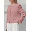 imagePRETTYGARDEN Women Blazers Business Casual Outfits 2026 Fall Fashion Long Sleeve Professional Office Work Suit Jacket ClothesPink