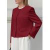 imagePRETTYGARDEN Women Blazers Business Casual Outfits 2026 Fall Fashion Long Sleeve Professional Office Work Suit Jacket ClothesWine Red