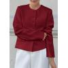 imagePRETTYGARDEN Women Blazers Business Casual Outfits 2026 Fall Fashion Long Sleeve Professional Office Work Suit Jacket ClothesWine Red