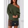 imagePRETTYGARDEN Women Off The Shoulder Sweater 2026 Fall Trendy Long Batwing Sleeve Knit Pullover Going Out Tops Winter ClothingArmy Green