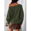 imagePRETTYGARDEN Women Off The Shoulder Sweater 2026 Fall Trendy Long Batwing Sleeve Knit Pullover Going Out Tops Winter ClothingArmy Green