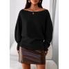 imagePRETTYGARDEN Women Off The Shoulder Sweater 2026 Fall Trendy Long Batwing Sleeve Knit Pullover Going Out Tops Winter ClothingBlack