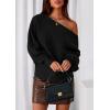 imagePRETTYGARDEN Women Off The Shoulder Sweater 2026 Fall Trendy Long Batwing Sleeve Knit Pullover Going Out Tops Winter ClothingBlack