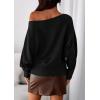 imagePRETTYGARDEN Women Off The Shoulder Sweater 2026 Fall Trendy Long Batwing Sleeve Knit Pullover Going Out Tops Winter ClothingBlack