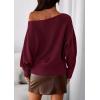 imagePRETTYGARDEN Women Off The Shoulder Sweater 2026 Fall Trendy Long Batwing Sleeve Knit Pullover Going Out Tops Winter ClothingBurgundy