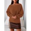 imagePRETTYGARDEN Women Off The Shoulder Sweater 2026 Fall Trendy Long Batwing Sleeve Knit Pullover Going Out Tops Winter ClothingCaramel