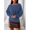 imagePRETTYGARDEN Women Off The Shoulder Sweater 2026 Fall Trendy Long Batwing Sleeve Knit Pullover Going Out Tops Winter ClothingDark Blue