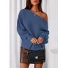 imagePRETTYGARDEN Women Off The Shoulder Sweater 2026 Fall Trendy Long Batwing Sleeve Knit Pullover Going Out Tops Winter ClothingDark Blue